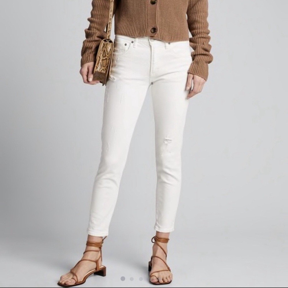 NWOT Moussy Vintage‎ Velma White Skinny Jeans Size 25 Designer Minimalist Casual